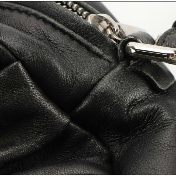 Salvatore Ferragamo Black Lambskin 2-Way Bag Gancini Logo Satchel - Picture 10 of 10